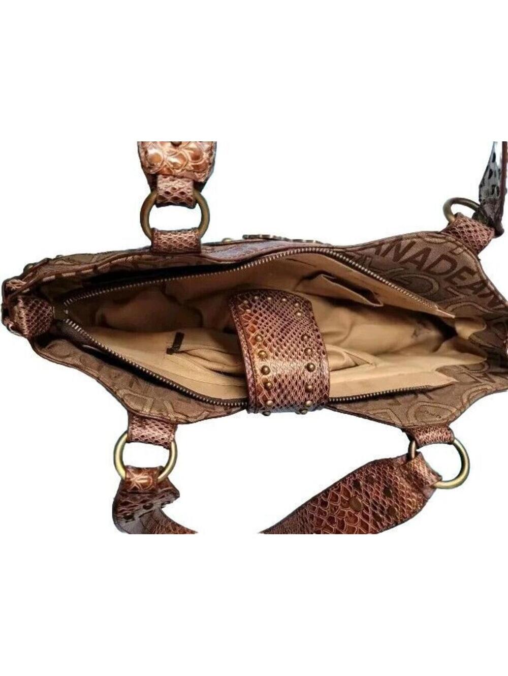 Dolce & Gabbana Vintage Brown Big Logo women's Western Shoulder Bag EUC - Picture 9 of 14